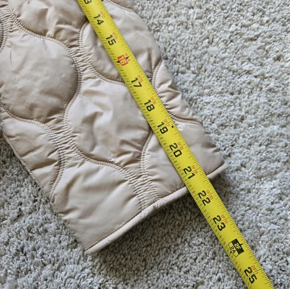 Athleta Fleece Hybrid Jacket Womens XL Tan Cropped - Picture 12 of 12